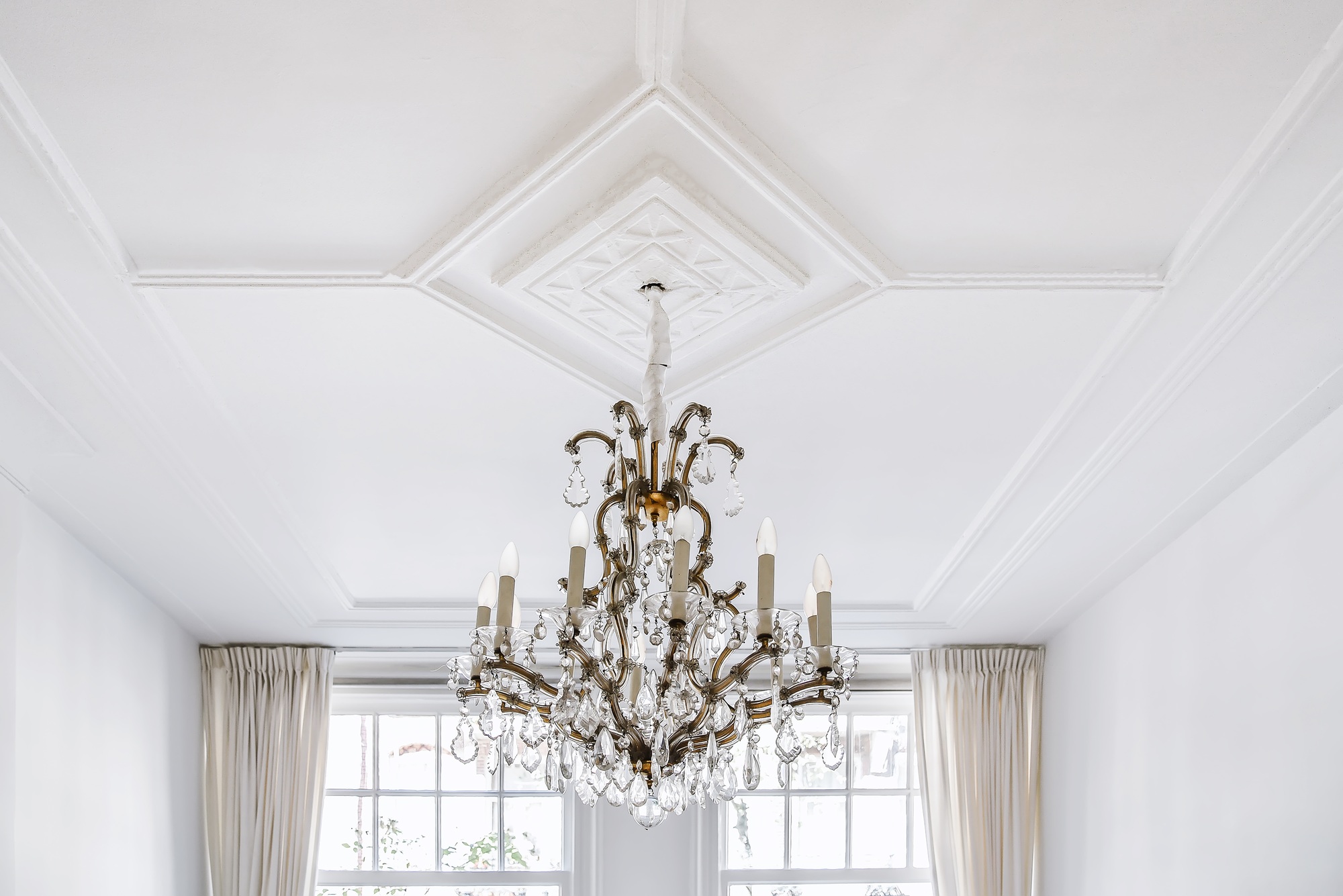 Chandelier on the ceiling